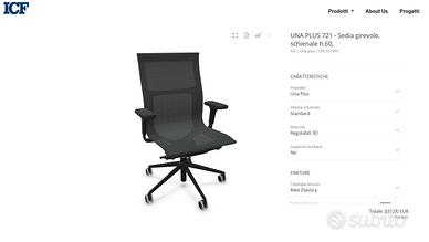 ICF UNA PLUS 721 SEDIA GIREVOLE DA UFFICIO (-63%)