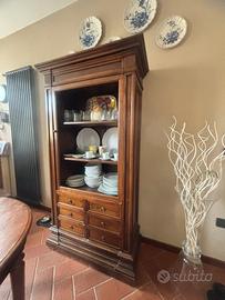 Vetrinetta con cassetti in legno