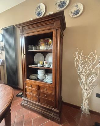 Vetrinetta con cassetti in legno
