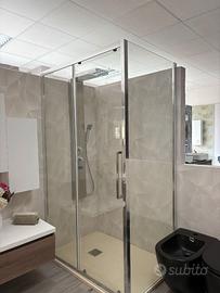 BOX DOCCIA LATO FISSO + LATO SCORREVOLE 120X80 CM
