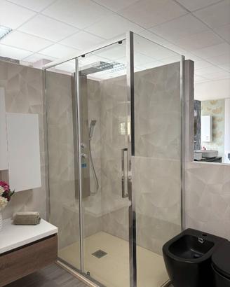 BOX DOCCIA LATO FISSO + LATO SCORREVOLE 120X80 CM