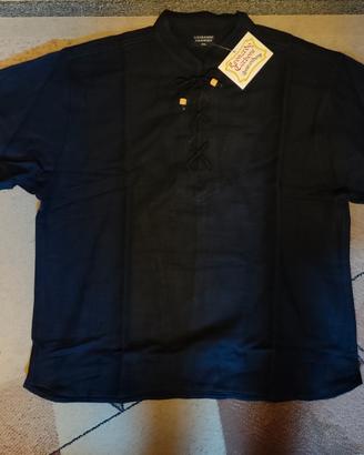 Camicia doppio cotone nera XXL,Larp, GRV, Teatro