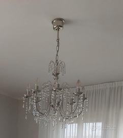 Stupendo  lampadario moderno  cristallo e acciaio