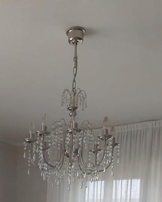 Stupendo  lampadario moderno  cristallo e acciaio