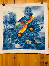 Arazzo in tela di cotone ricamato a mano a punto c