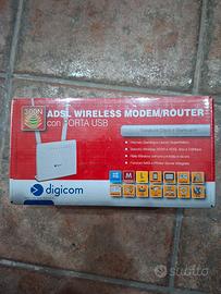 Modem Router Wi-Fi Digicom 300 Mbps ADSL2