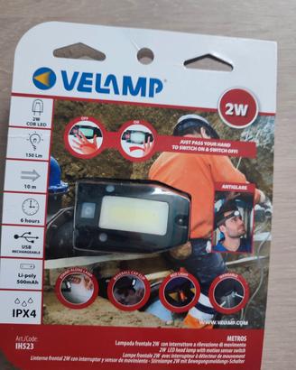 torcia frontale a led Velamp, nuova 