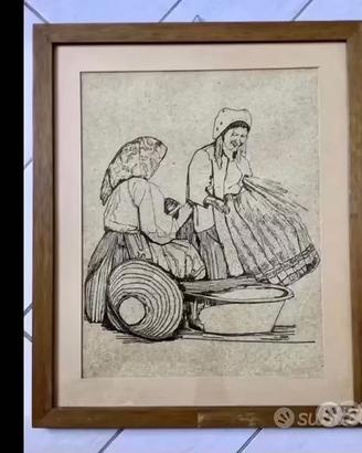 Opera arte quadro dipinto sughero contadini