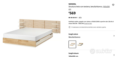Letto IKEA MANDAL Matrimoniale
