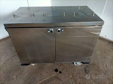 Carrello Porta Piatti in Acciaio Inox con Cassetto