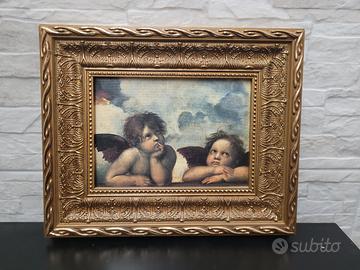 quadro angioletti di raffaello - cornice barocca