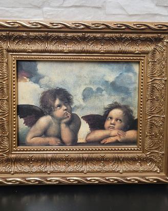 quadro angioletti di raffaello - cornice barocca