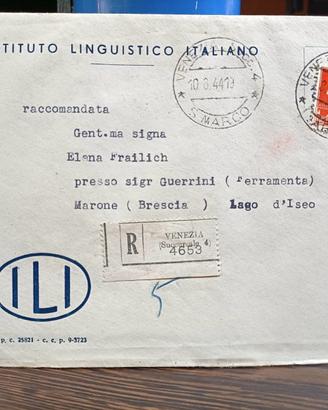 Rara Raccomandata RSI 1944 COMPLETA di Letter