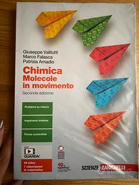 Libro scolastico chimica molecole in movimento