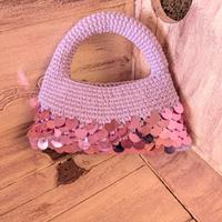 borsa in fettuccia e paillettes 