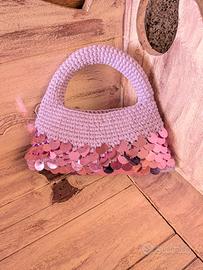 borsa in fettuccia e paillettes 