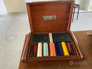 Cofanetto in legno gioco del Poker vintage