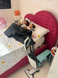 Letto una piazza e mezza a cuore e armadio