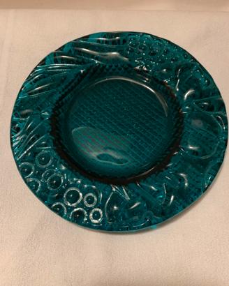 Piatto ornamentale in vetro pressato