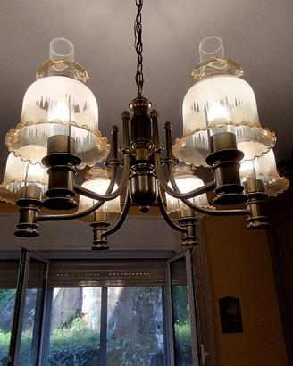 LAMPADARIO VETRO MURANO 6 LUCI