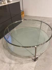 Tavolino in vetro e metallo