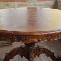 tavolo rotondo vintage in radica