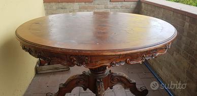 tavolo rotondo vintage in radica