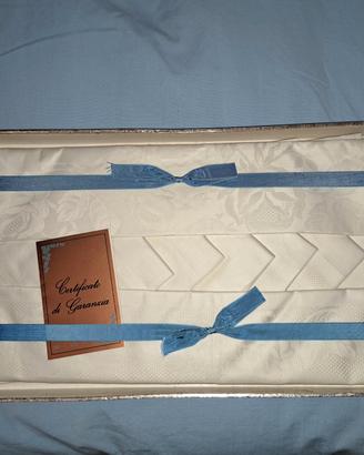 tovaglia antica anni 50 cotone ricamato bianca