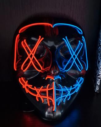 Maschera LED "The Purge" Bicolore – NUOVA con Scat