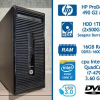 Workstation HP ProDesk 490 G2 cpu i7 16GB RAM DDR3