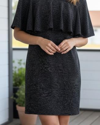 Abito mini Mango - Nero Glitter con Volant XS