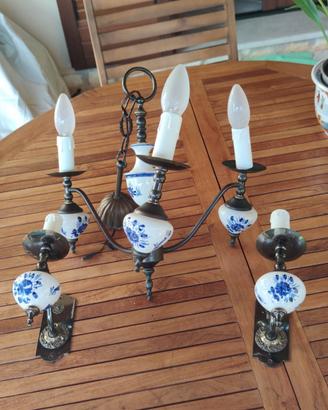 lampadario con applique coordinati