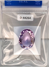 Ametista naturale 38,31 ct certificata IGE – sigil