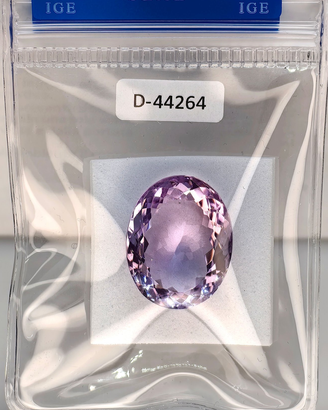 Ametista naturale 38,31 ct certificata IGE – sigil