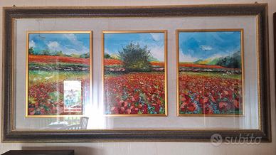 Quadro Vincenzo Gramignano Papaveri 120 x 60 cm