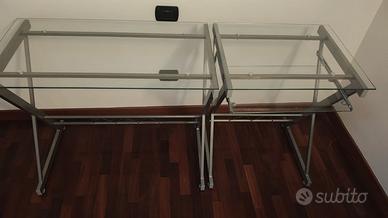 scrivania in vetro e cristallo scomponibile