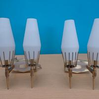 n.2 coppie Applique ottone/vetro vintage anni '50