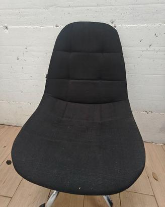 Sedia da ufficio giratoria con ruote - Tessuto ner