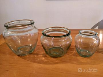 Tre vasi in vetro Plantanova