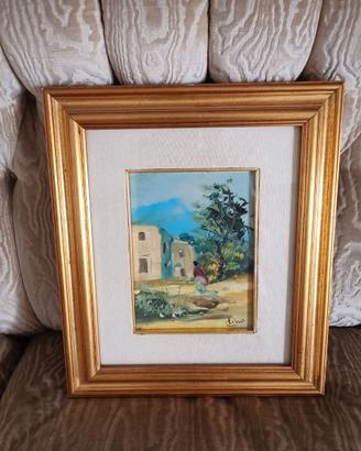 Quadro Antico Paesaggio Napoletano a Olio