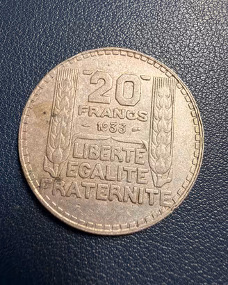 MONETA 20 FRANCHI ARGENTO