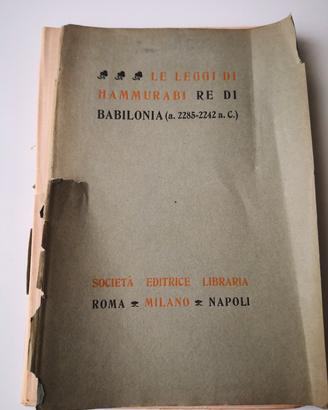 Le Leggi di Hammurabi re di Babilonia - 1903