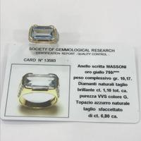 Anello oro 18KT brillanti e topazio Massoni (cr)