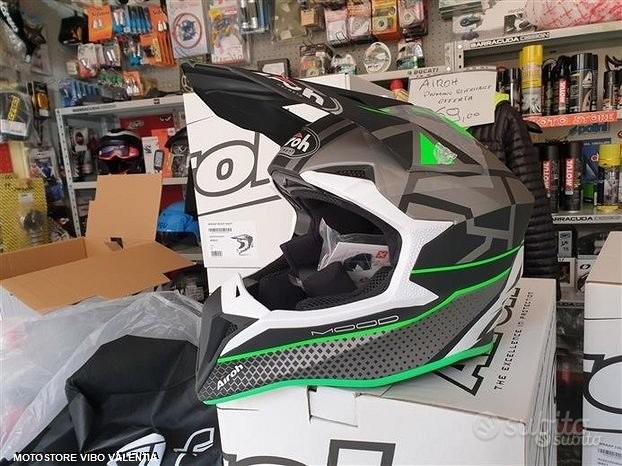 Subito - motostore vibo valentia - Casco cross airoh wraap mood GREEN MATT  - Accessori Moto In vendita a Vibo Valentia