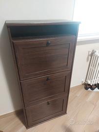 Scarpiera 3 Ante + Vano - Stile Classico / Noce
