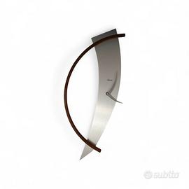 HERMLE design orologio da parete acciaio e legno