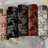 Accendini  con disegno a fiori glitter