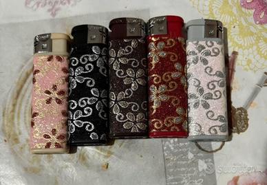 Accendini  con disegno a fiori glitter