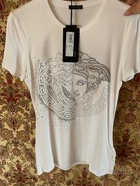 T-shirt versace con cristalli