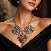 Collier in cut steel primo ‘900 a spirale antico